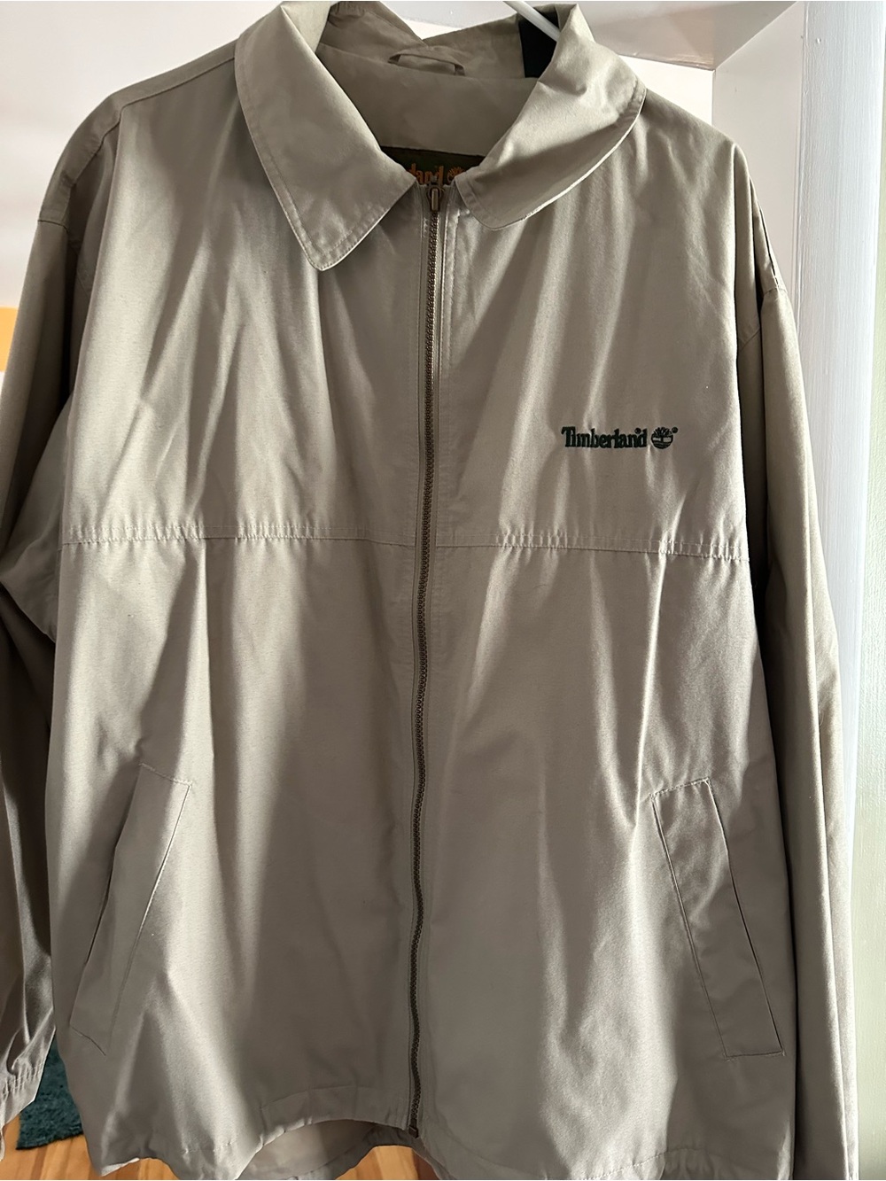 Timberland Men's Light Beige Zip Hoodie Jacket